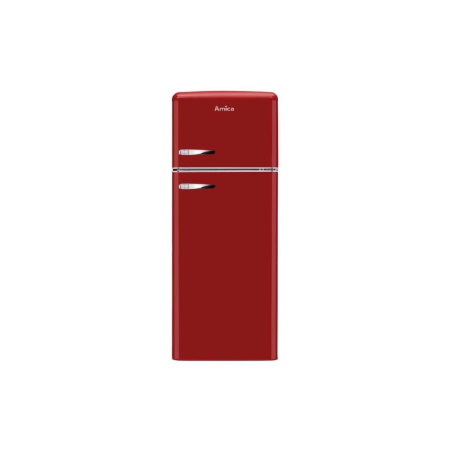 Amica 208 Litre 80/20 Freestanding Fridge Freezer - Red