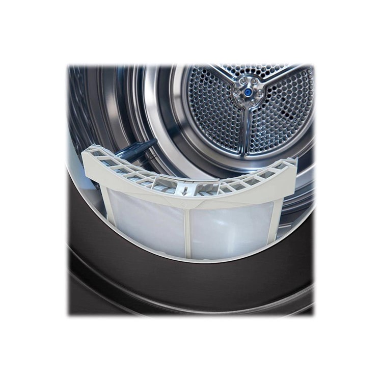 Refurbished LG Eco Hybrid FDV1109B Freestanding Heat Pump 9KG Tumble Dryer Black Steel