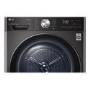 Refurbished LG Eco Hybrid FDV1109B Freestanding Heat Pump 9KG Tumble Dryer Black Steel