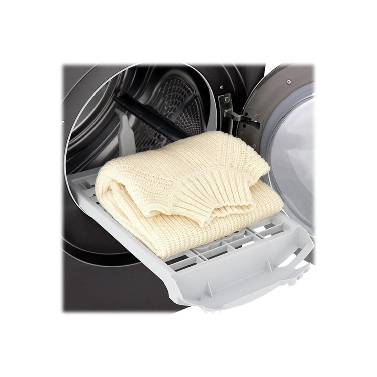 Refurbished LG Eco Hybrid FDV1109B Freestanding Heat Pump 9KG Tumble Dryer Black Steel