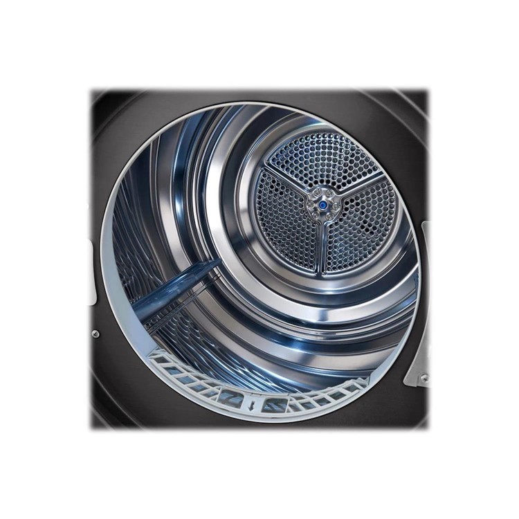 Refurbished LG Eco Hybrid FDV1109B Freestanding Heat Pump 9KG Tumble Dryer Black Steel