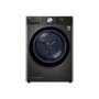 Refurbished LG Eco Hybrid FDV1109B Freestanding Heat Pump 9KG Tumble Dryer Black Steel