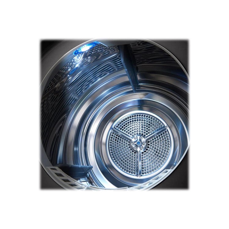 Refurbished LG Eco Hybrid FDV1109B Freestanding Heat Pump 9KG Tumble Dryer Black Steel