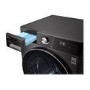 Refurbished LG Eco Hybrid FDV1109B Freestanding Heat Pump 9KG Tumble Dryer Black Steel