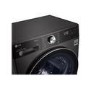 Refurbished LG Eco Hybrid FDV1109B Freestanding Heat Pump 9KG Tumble Dryer Black Steel