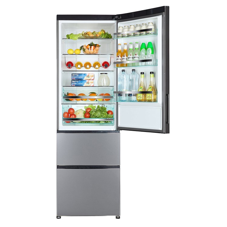 Haier A2FE735CXJ 191x60cm Frost Free Freestanding Fridge Freezer With MyZone - Stainless Steel