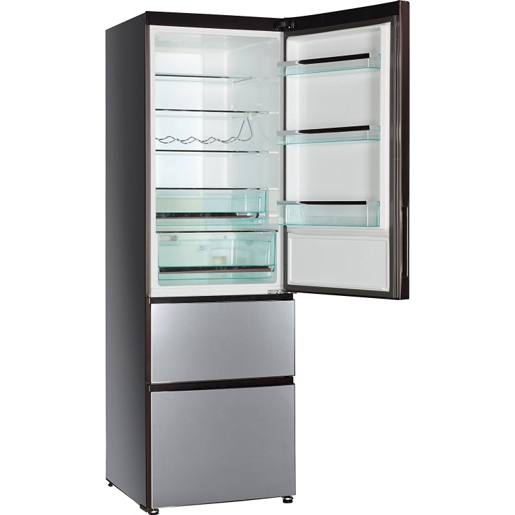 Haier A2FE735CXJ 191x60cm Frost Free Freestanding Fridge Freezer With MyZone - Stainless Steel