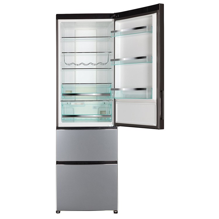 Haier A2FE735CXJ 191x60cm Frost Free Freestanding Fridge Freezer With MyZone - Stainless Steel
