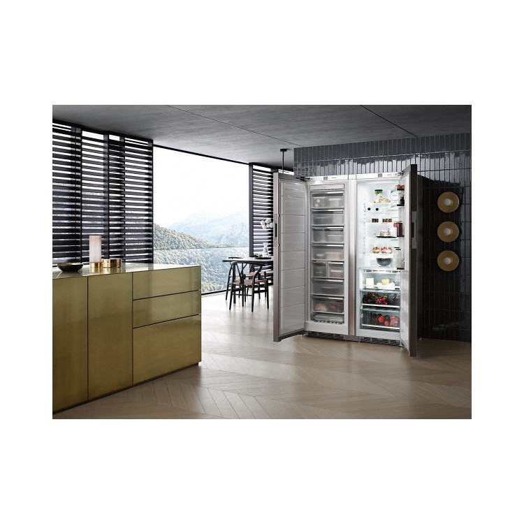 Refurbished Miele FNS28463E Freestanding 262 Litre Upright Freezer Clean Steel