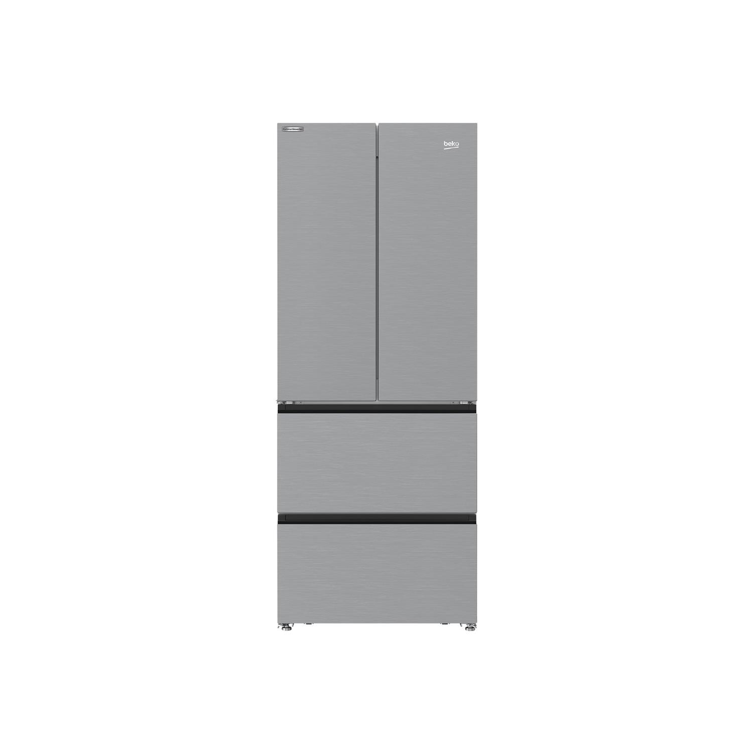 Refurbished Beko HarvestFresh GNE490IR3VPS 468 Litre Freestanding Frost free American Fridge Freezer