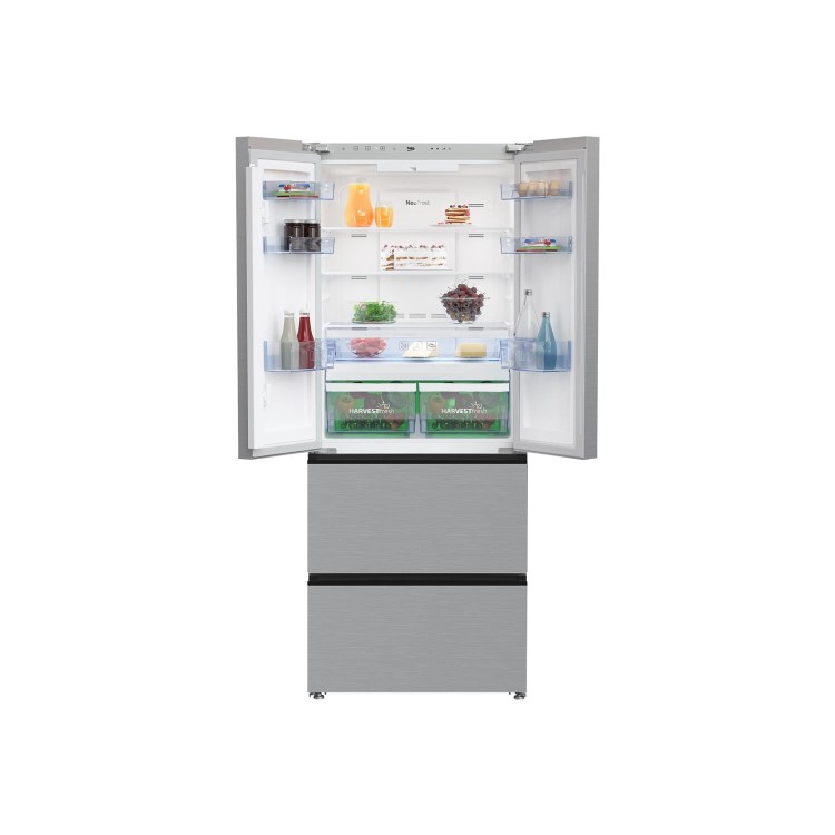 Refurbished Beko HarvestFresh GNE490IR3VPS 468 Litre Freestanding Frost Free American Fridge Freezer