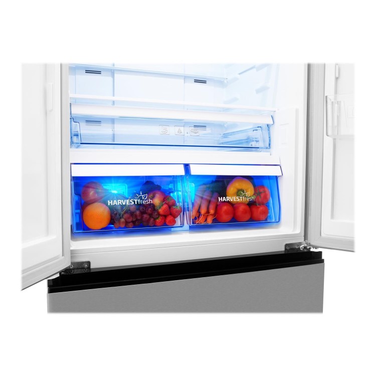 Refurbished Beko HarvestFresh GNE490IR3VPS 468 Litre Freestanding Frost Free American Fridge Freezer