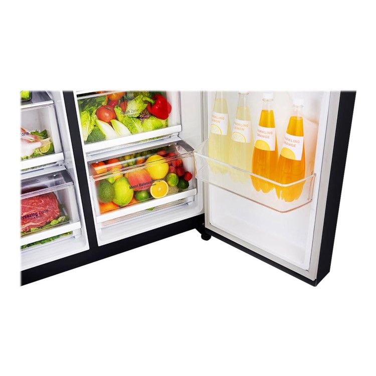 Refurbished LG GSL761MCXV Freestanding 601 Litre 70/30 American Fridge Freezer Black
