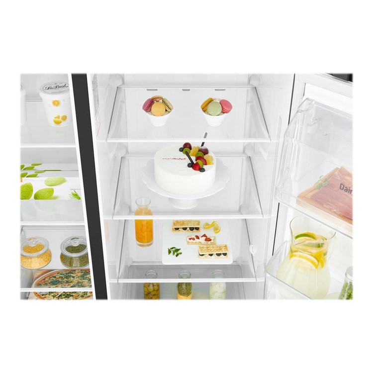 Refurbished LG GSL761MCXV Freestanding 601 Litre 70/30 American Fridge Freezer Black