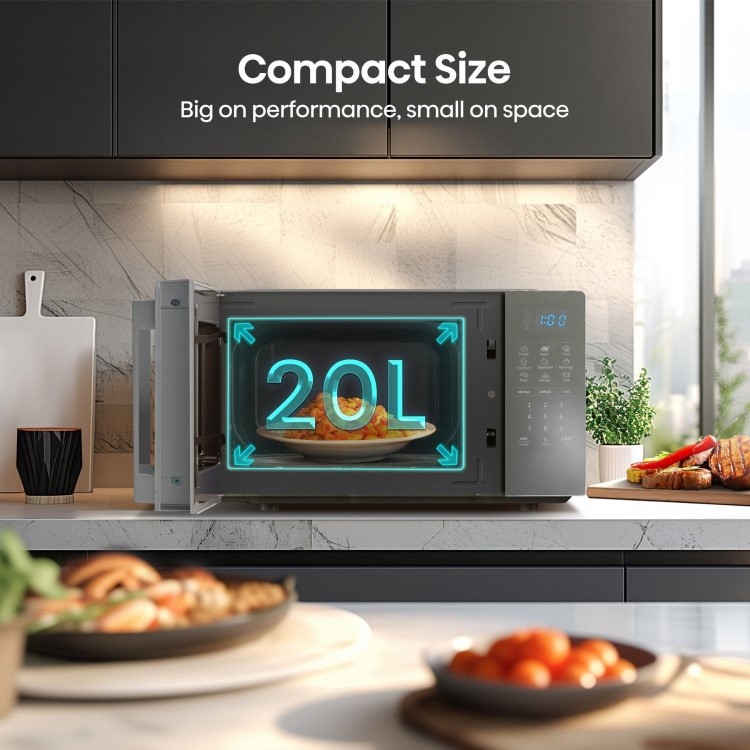 Refurbished Hisense H20MOMSS4HGUK 20L 700W Freestanding Combination Microwave Oven & Grill Silver