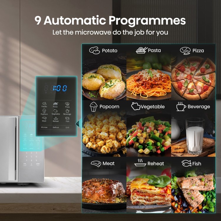 Refurbished Hisense H20MOMSS4HGUK 20L 700W Freestanding Combination Microwave Oven & Grill Silver