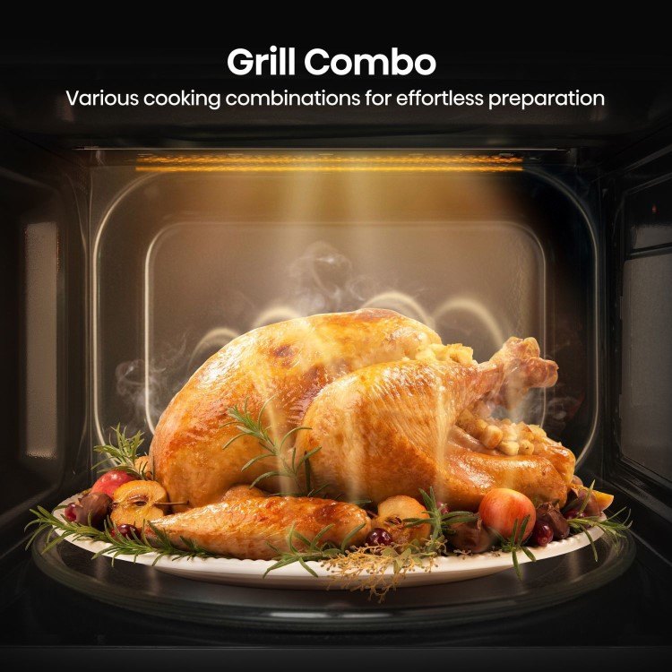 Refurbished Hisense H20MOMSS4HGUK 20L 700W Freestanding Combination Microwave Oven & Grill Silver