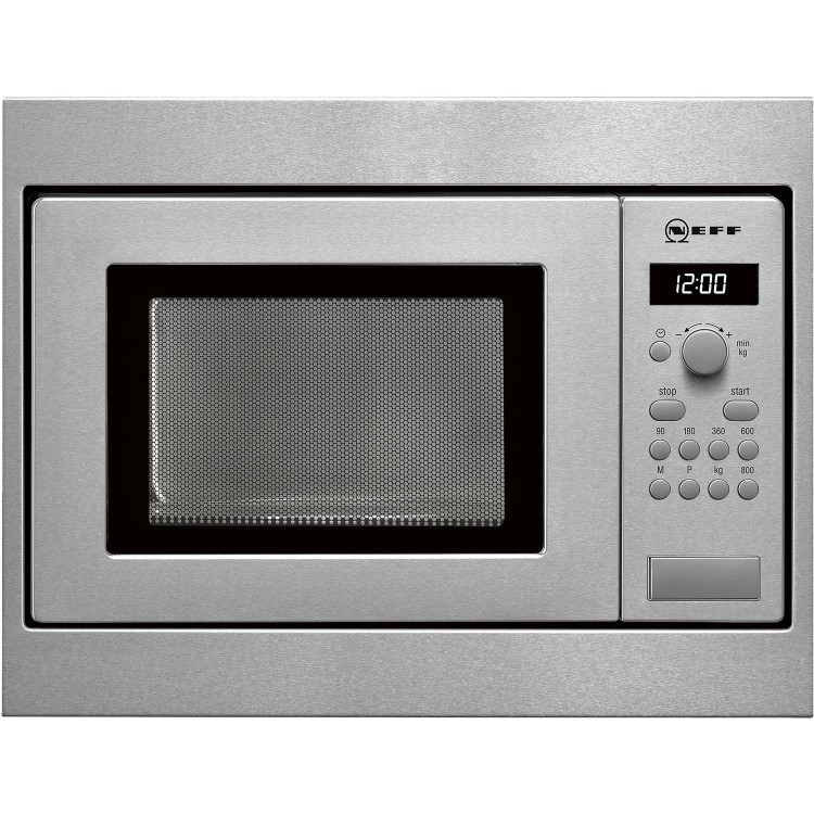GRADE A2 - Neff H53W50N3GB 800W 17L Built-in Standard Microwave For A 50cm Wide Cabinet Stainless Steel