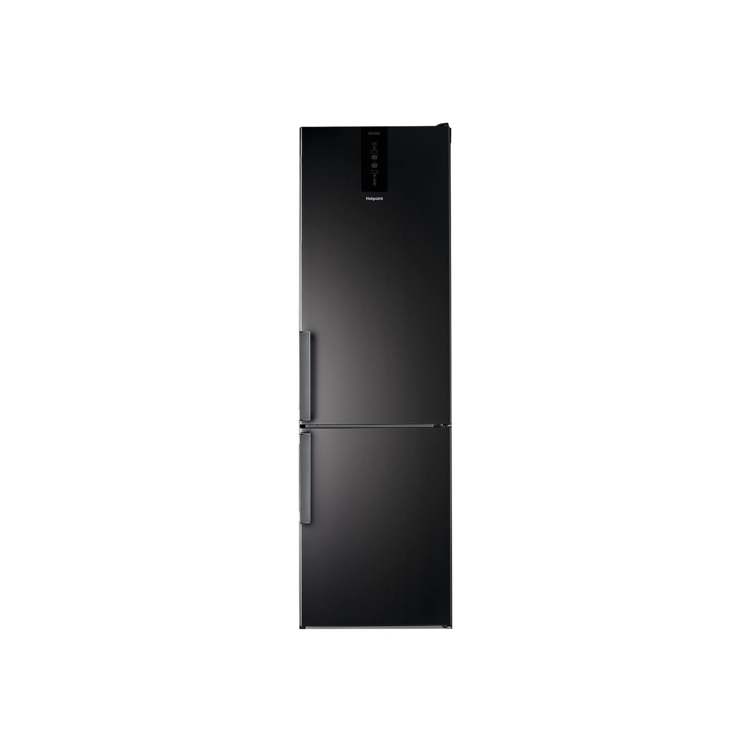 Refurbished Hotpoint H7T911TKSH1 Freestanding 368 Litre 70/30 Frost Free Fridge Freezer Black Steel