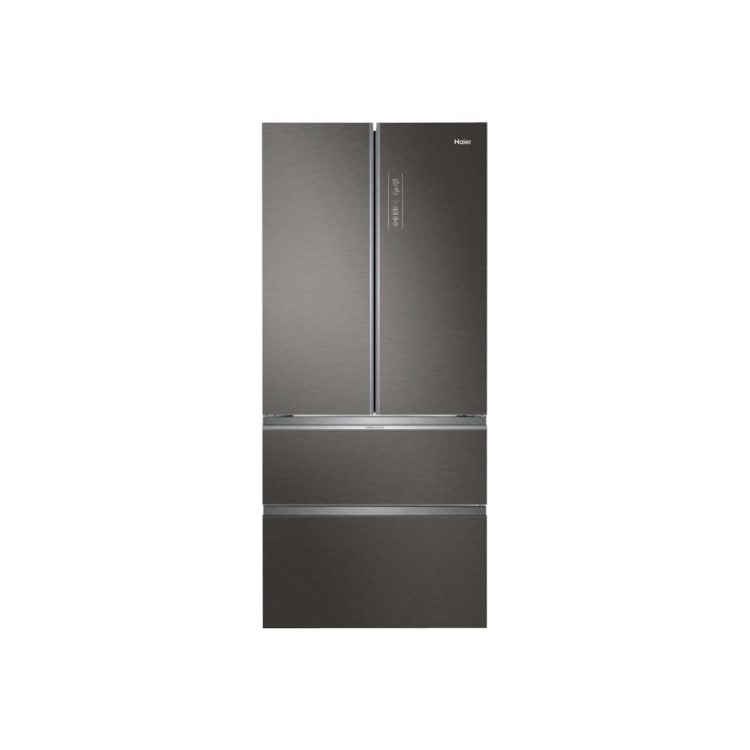Refurbished Haier HB18FGSAAA Freestanding 539 Litre 70/30 Frost Free American Fridge Freezer Stainless Steel