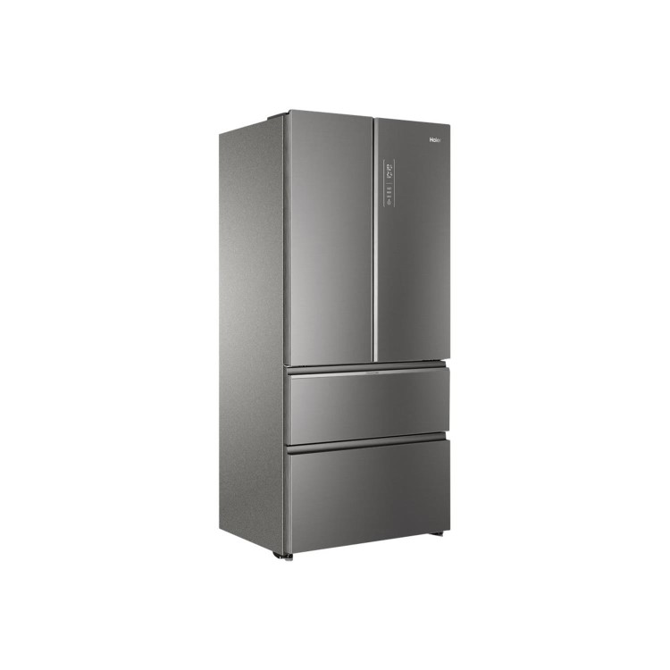 Refurbished Haier HB18FGSAAA Freestanding 539 Litre 70/30 Frost Free American Fridge Freezer Stainless Steel