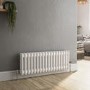 Refurbished Reggio White Horizontal Double Column Traditional Radiator 300x830mm 1470 BTU - Cast Iron Style