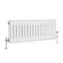 Refurbished Reggio White Horizontal Double Column Traditional Radiator 300x830mm 1470 BTU - Cast Iron Style
