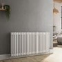 GRADE A2 - Reggio White Horizontal Double Column Traditional Radiator 600x1190mm 4091 BTU - Cast Iron Style