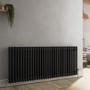 GRADE A2 - Reggio Midnight Black Horizontal Double Column Traditional Radiator 600x1460mm 5035 BTU - Cast Iron Style