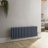 GRADE A2 - Reggio Anthracite Horizontal Triple Column Traditional Radiator 300x830mm 1857 BTU - Cast Iron Style