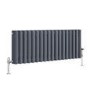 GRADE A2 - Reggio Anthracite Horizontal Triple Column Traditional Radiator 300x830mm 1857 BTU - Cast Iron Style