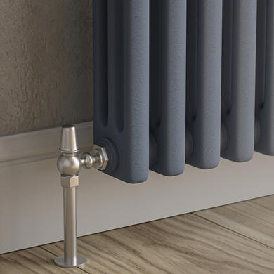 Refurbished - Reggio Anthracite Horizontal Triple Column Traditional Radiator 300x1190mm 2682 BTU - Cast Iron Style