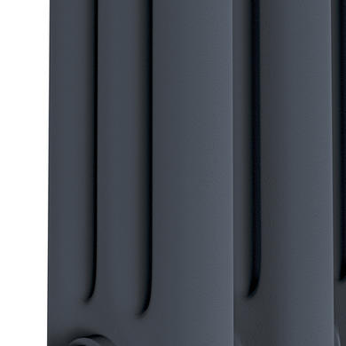 Refurbished - Reggio Anthracite Horizontal Triple Column Traditional Radiator 300x1190mm 2682 BTU - Cast Iron Style