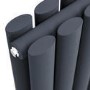 GRADE A2 - Sorrento Anthracite Horizontal Oval Designer Radiator 600x1180mm Double Panel 4798 BTU