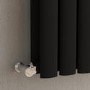 Refurbished Sorrento Midnight Black Horizontal Oval Designer Radiator 600x1416mm Double Panel 5758 BTU