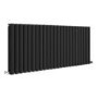 Refurbished Sorrento Midnight Black Horizontal Oval Designer Radiator 600x1416mm Double Panel 5758 BTU
