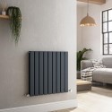 A2/HD9-600-DGCF GRADE A2 - Riace Anthracite Horizontal Flat Designer Radiator 600x612mm Double Panel 2313 BTU