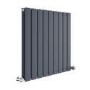 GRADE A2 - Riace Anthracite Horizontal Flat Designer Radiator 600x612mm Double Panel 2313 BTU