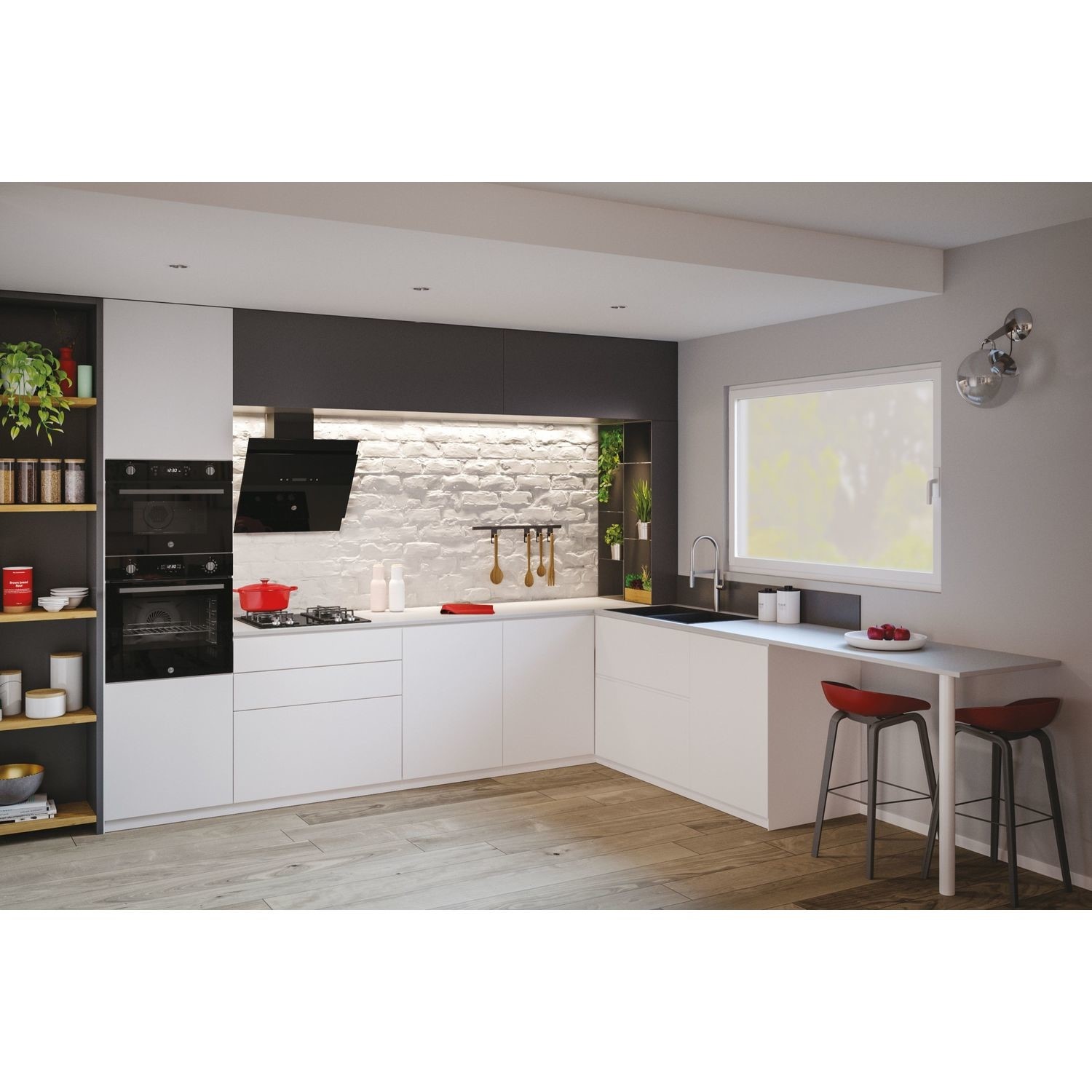 black glass angled cooker hood 60cm