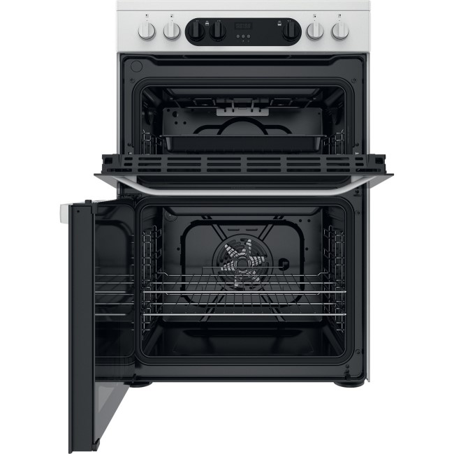 Hotpoint 60cm Double Oven Electric Cooker - White HDM67V9CMW | Appliances  Direct