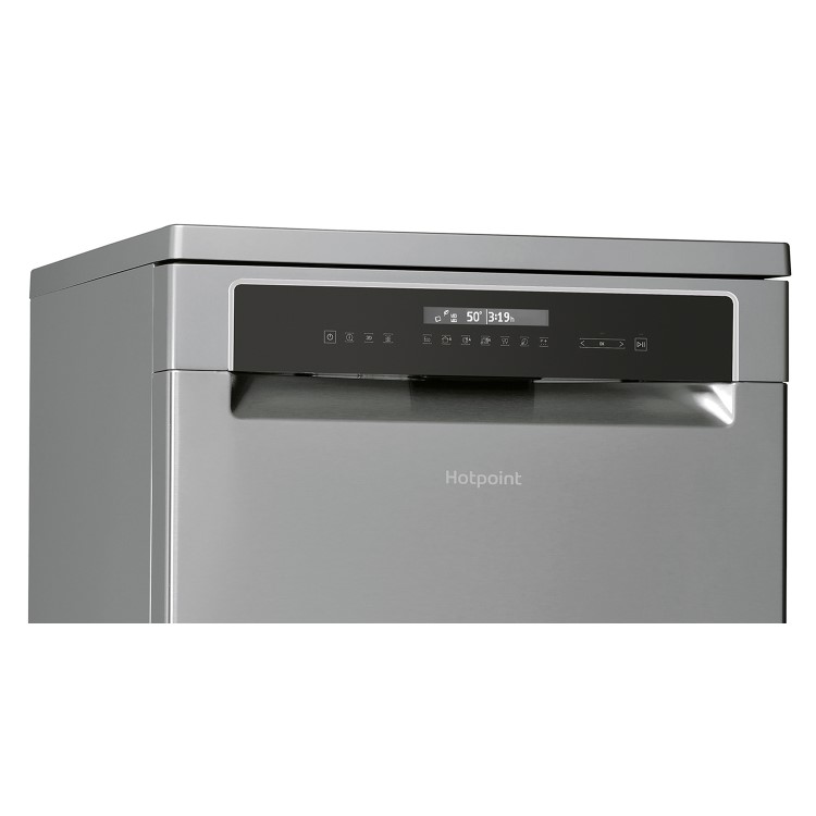 Refurbished Hotpoint HFP5O41WLGXUK 14 Place Freestanding Dishwasher Stainless Steel