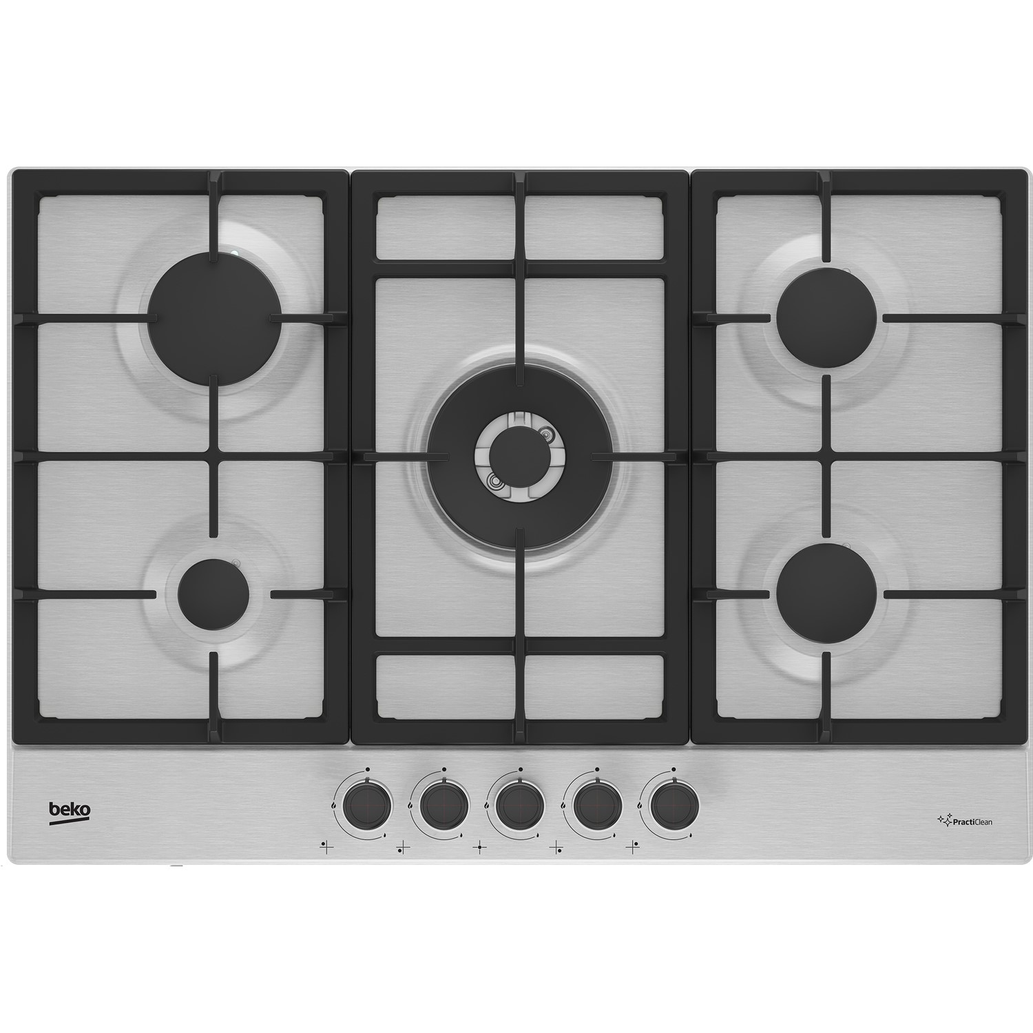 HIAW75225SXE 75cm 5 Burner Gas Hob Stainless Steel