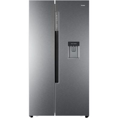 Refurbished Haier HRF-522IG6 Freestanding 490 Litre 70/30 Frost Free American Fridge Freezer Silver