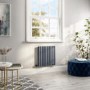 Refurbished Anthracite Electric Horizontal Designer Radiator 0.6kW with Wifi Thermostat - H600xW590mm - IPX4 Bathroom Safe