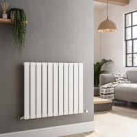 Refurbished Riace White Horizontal Flat Designer Radiator 600x748mm Single Panel 1589 BTU