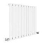 Refurbished Riace White Horizontal Flat Designer Radiator 600x748mm Single Panel 1589 BTU