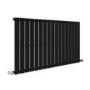 GRADE A2 - Riace Midnight Black Horizontal Flat Designer Radiator 600x1156mm Single Panel 2701 BTU