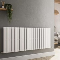 Refurbished Riace White Horizontal Flat Designer Radiator 600x1428mm Single Panel 3337 BTU