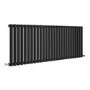 Refurbished Sorrento Midnight Black Horizontal Oval Designer Radiator 600x1593mm Single Panel 4255 BTU