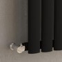 Refurbished Sorrento Midnight Black Horizontal Oval Designer Radiator 600x1593mm Single Panel 4255 BTU